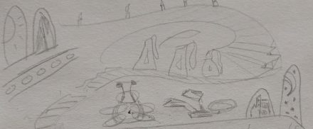 T'Nedara's rough sketches and notes